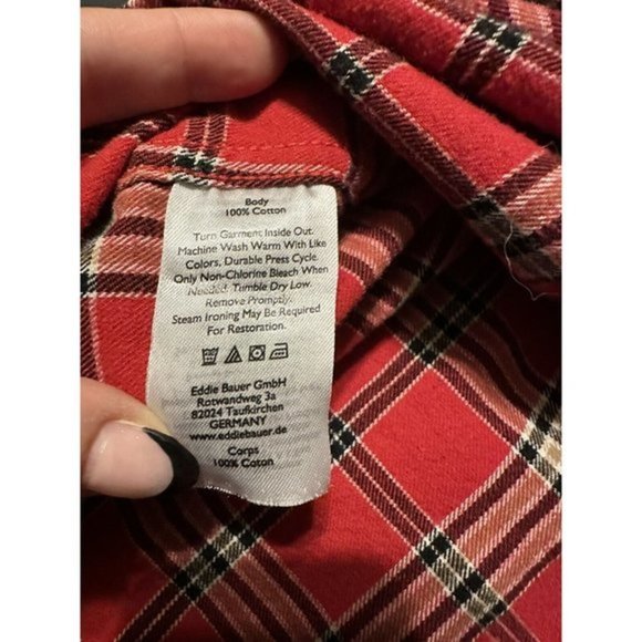 Eddie Bauer Plaid Shirt Collared Buttonup Classic Y2k Look XL Vintage - Picture 6 of 8